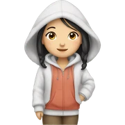 Chinese girl wearing cozy outfit sticker