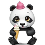 Panda eating ice cream sticker