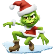 el grinch patinando sobre hielo sticker
