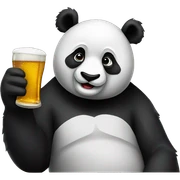 Panda drinking beer sticker