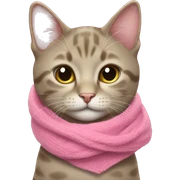 cat with pink scarf  sticker
