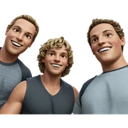 smiling boys in nature sticker