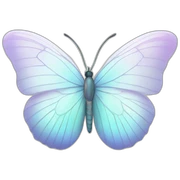 Pastel white iridescent butterfly sticker