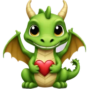 Dragon with heart sticker