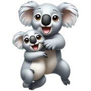 Dancing koala and its baby sticker