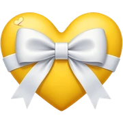 Yellow heart white bow sticker