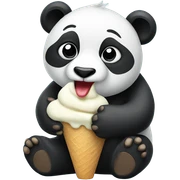 Panda eating ice cream sticker