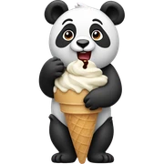 Panda eating ice cream sticker