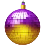 a purple and yellow disco ball sticker