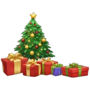 christmas presents underneath tree sticker