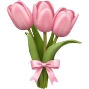 light pink tulip bouquet with light pink bow sticker