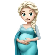 elsa pregnant sticker