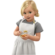 blonde girl enjoying her meal sticker