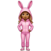 Girl in bunny suit full body pink sticker