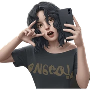 girl with phone in hand sticker