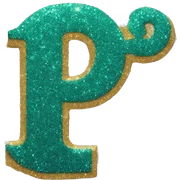 Letter P glitter sticker