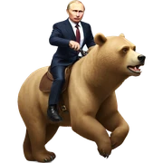 Putin riding a bear  sticker