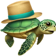 sea turtle with hat  sticker