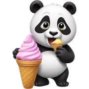 Panda eating ice cream sticker