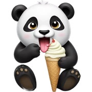 Panda eating ice cream sticker
