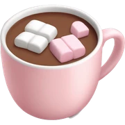 Light Pink mug of hot chocolate with marshmallows  sticker