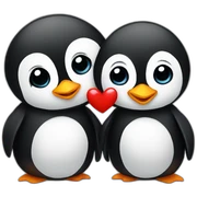 Penguin love sticker