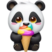 Panda eating ice cream sticker