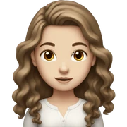 White girl with long brown hair blue eyes  sticker