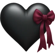 black heart with burgundy bow sticker