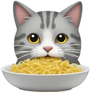 cat eating pasta sticker