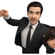 smiling boy in formal attire sticker