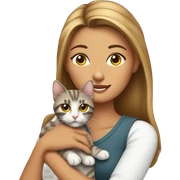 pretty woman holding tabby cat sticker