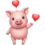 Pig in love sticker