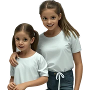 girls smiling in white shirts sticker