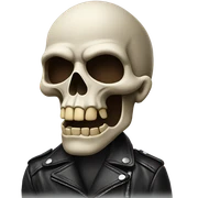 Skull giving a kiss in a leather jacket sticker