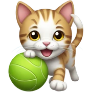 cute cat playing with ball sticker