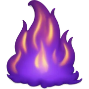 Purple fire sticker