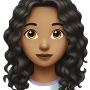 girl with black wavy hair, brown eyes sticker