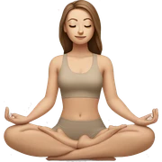 White Girl with brown hair doing padmasana in beige tight yoga suit sticker