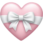 Pastel pink heart with white bow sticker