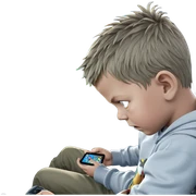 boy gaming in car by tree sticker