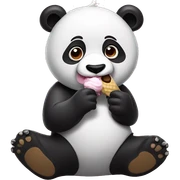 Panda eating ice cream sticker