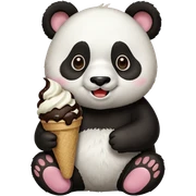 Panda eating ice cream sticker