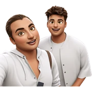 boys having fun outdoors sticker