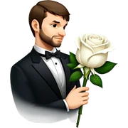 With white rose boutonnière  sticker