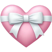 Pastel pink heart with white bow sticker