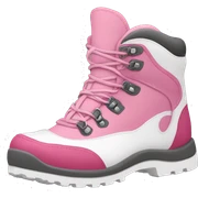 White and pink hiking boots sticker