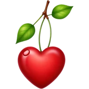 cherry heart sticker
