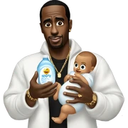 p diddy holding baby oil sticker