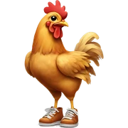 chicken wearing shoes sticker